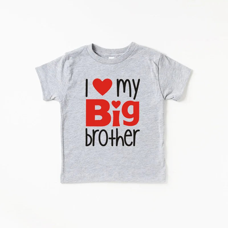 1PC Matching T Shirts Sibling Sisters Brother T-shirt I Love My Big Sister Family Clothing Kids Boys Clothes Baby Bodysuits