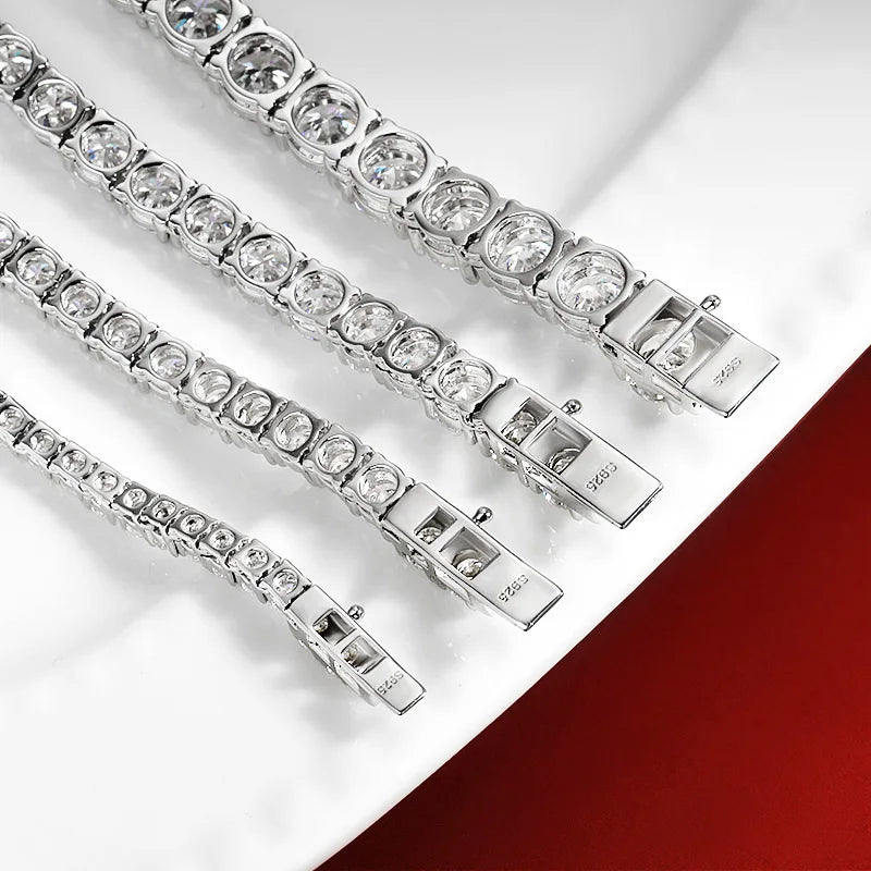 925 Sterling Silver Moissanite Tennis Necklace | Sparkling Fine Jewelry for Women | Party & Special Occasion - HER SHOP