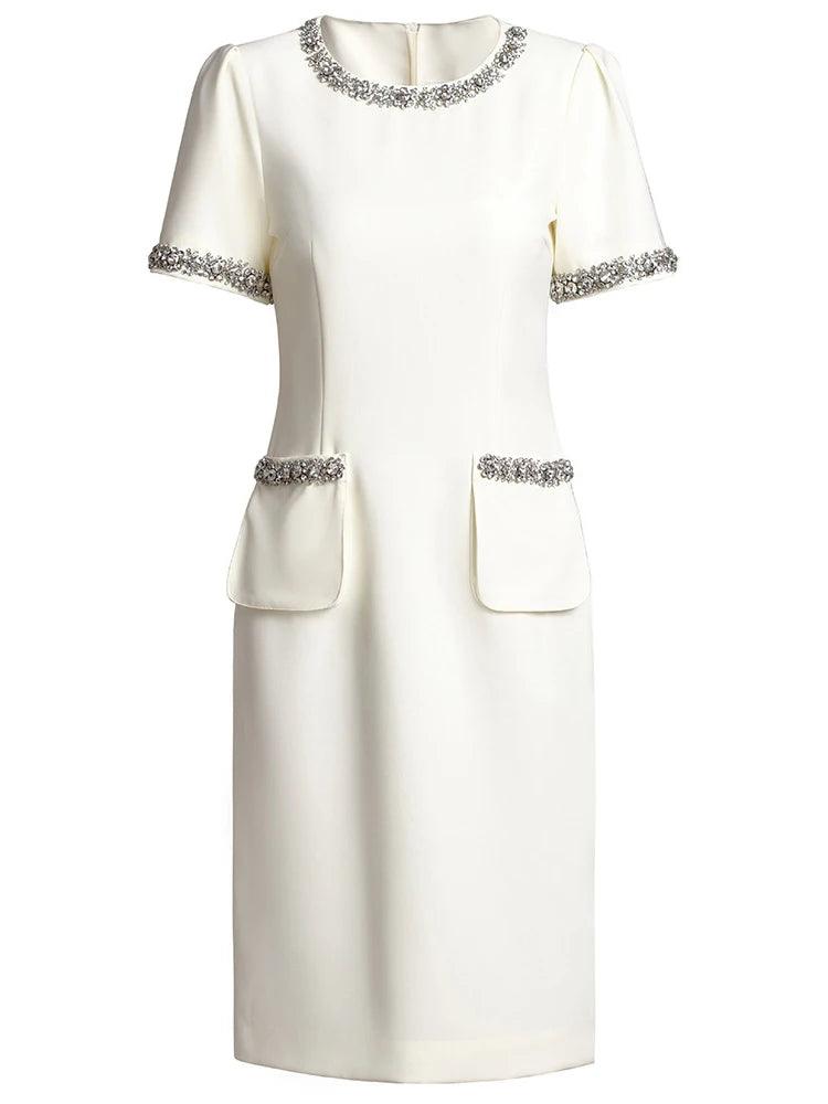 knee length dresses for ladies High Quality Summer Women Fashion Runway Midi Dress – HER SHOP