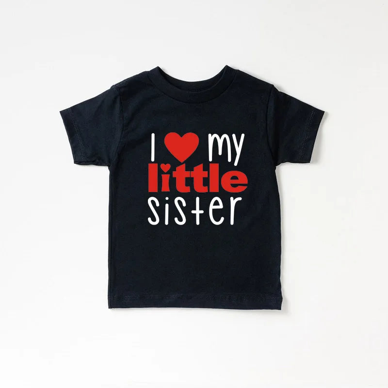 1PC Matching T Shirts Sibling Sisters Brother T-shirt I Love My Big Sister Family Clothing Kids Boys Clothes Baby Bodysuits