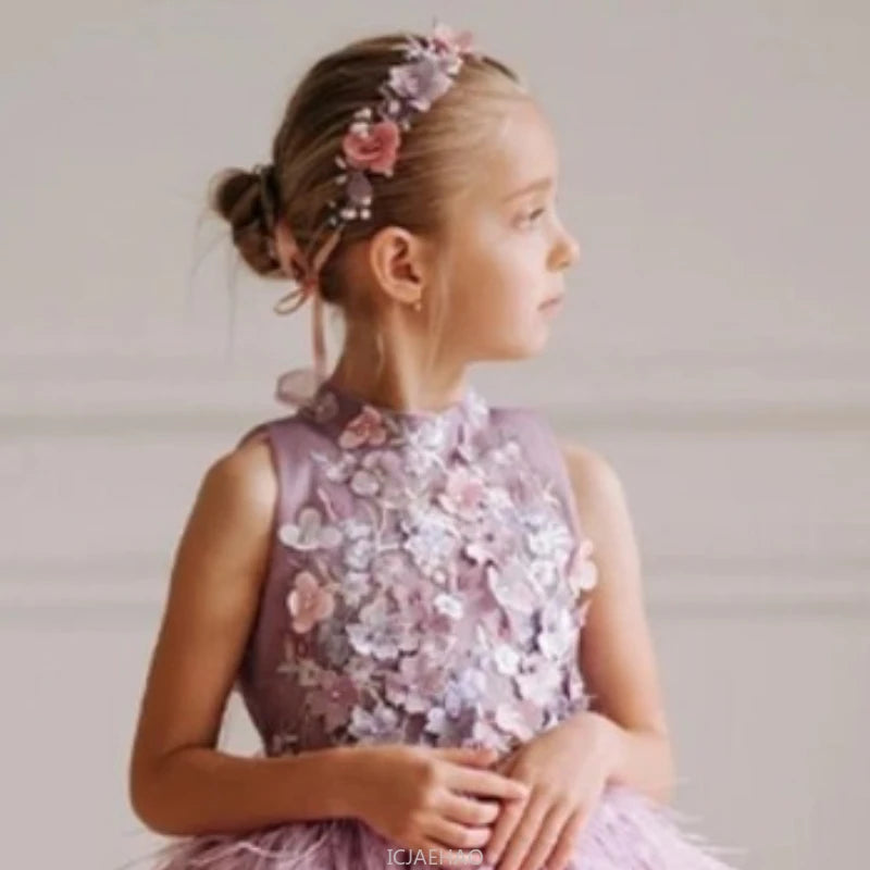 Party Dress European Kids Costume – Sweet Sleeveless Birthday Tulle Princess Gown