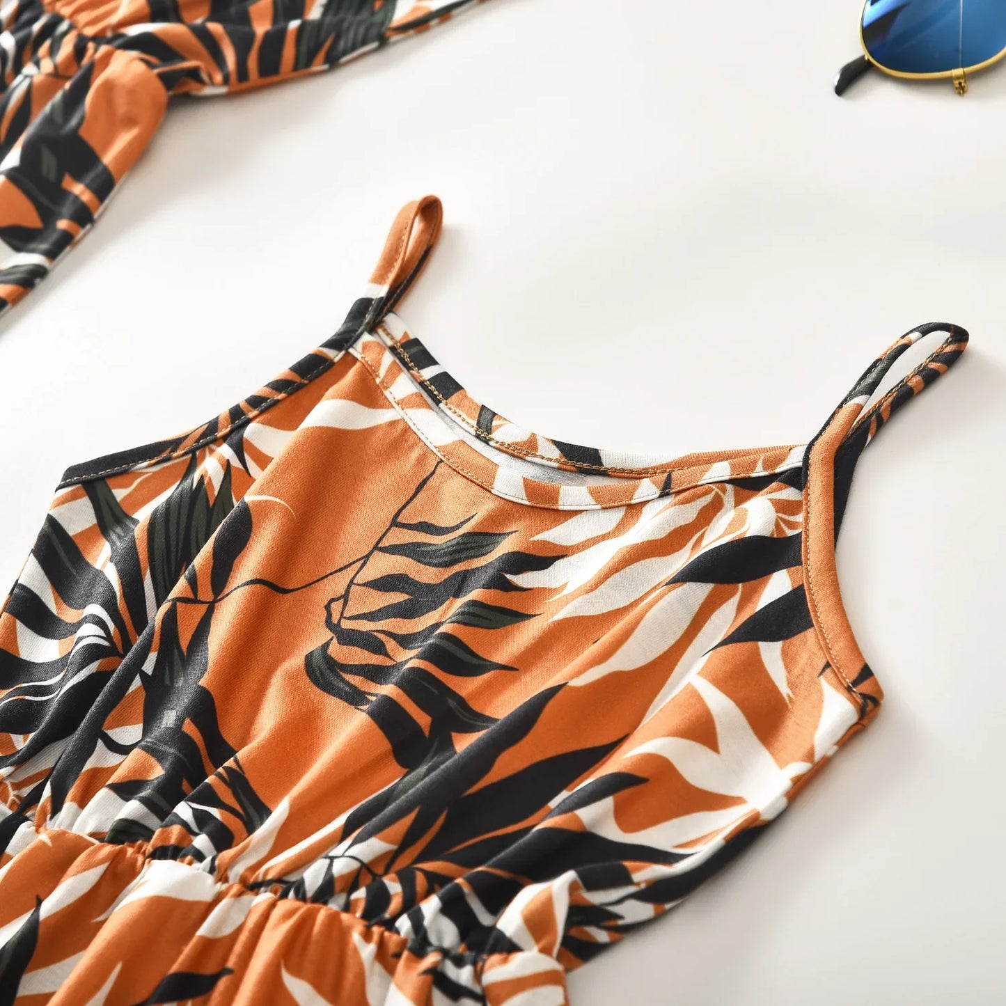 Floral Print Sling Dress for Mom and Daughter – Elegant Matching Slip Dresses for Summer