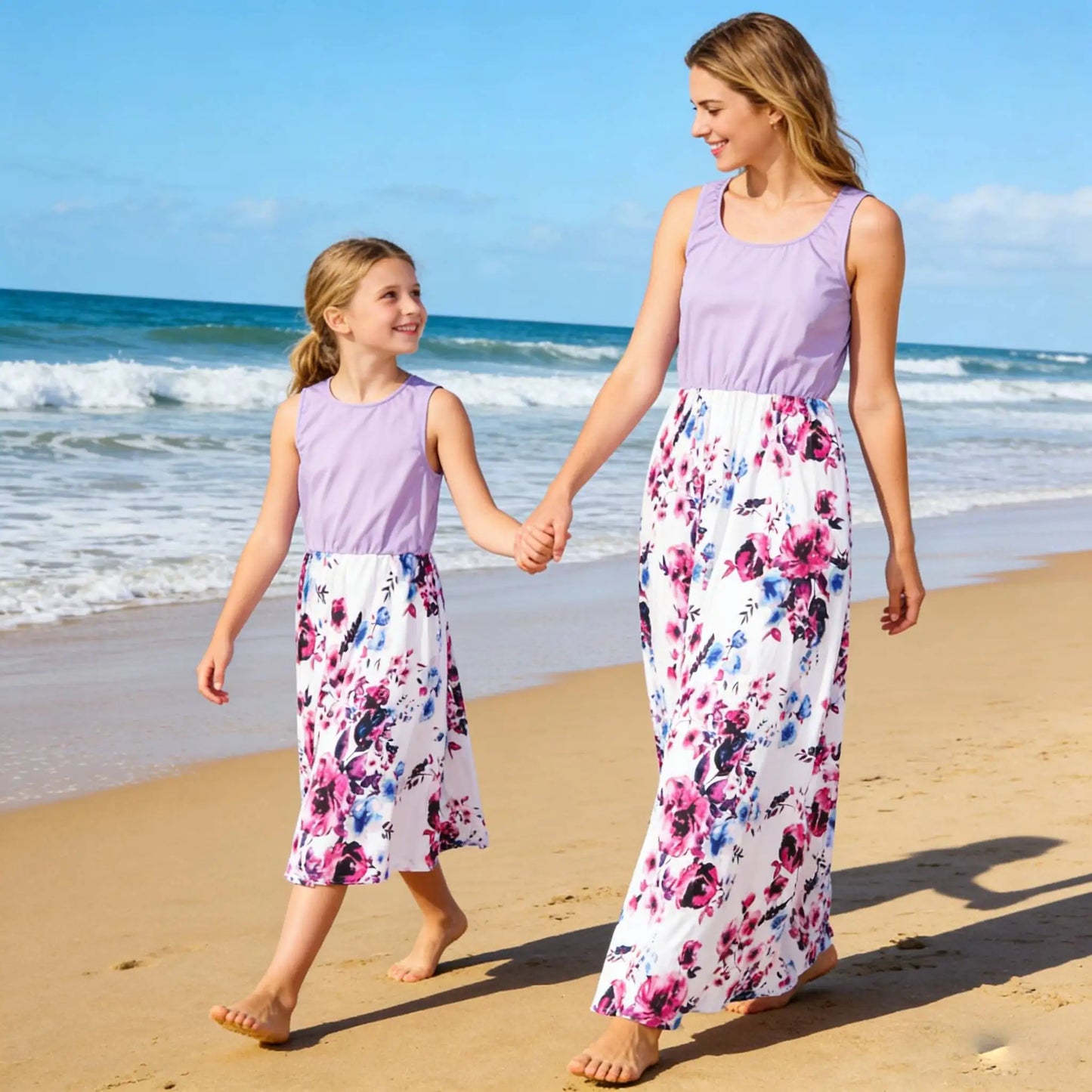 2026 Mom and Daughter Matching Polka Dot Summer Dresses – French-Inspired Family Outfits