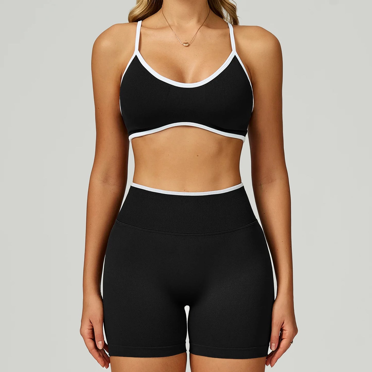 Seamless Yoga Set 2PCS Gym Workout Clothes Women Tracksuit Push Up Bra High Waist Leggings Fitness Top Sportswear Sports Suits
