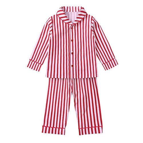 Kids Christmas Pajama & Outfit Sets for Girls and Boys – Red Stripe Holiday Sleepwear (1–14T)