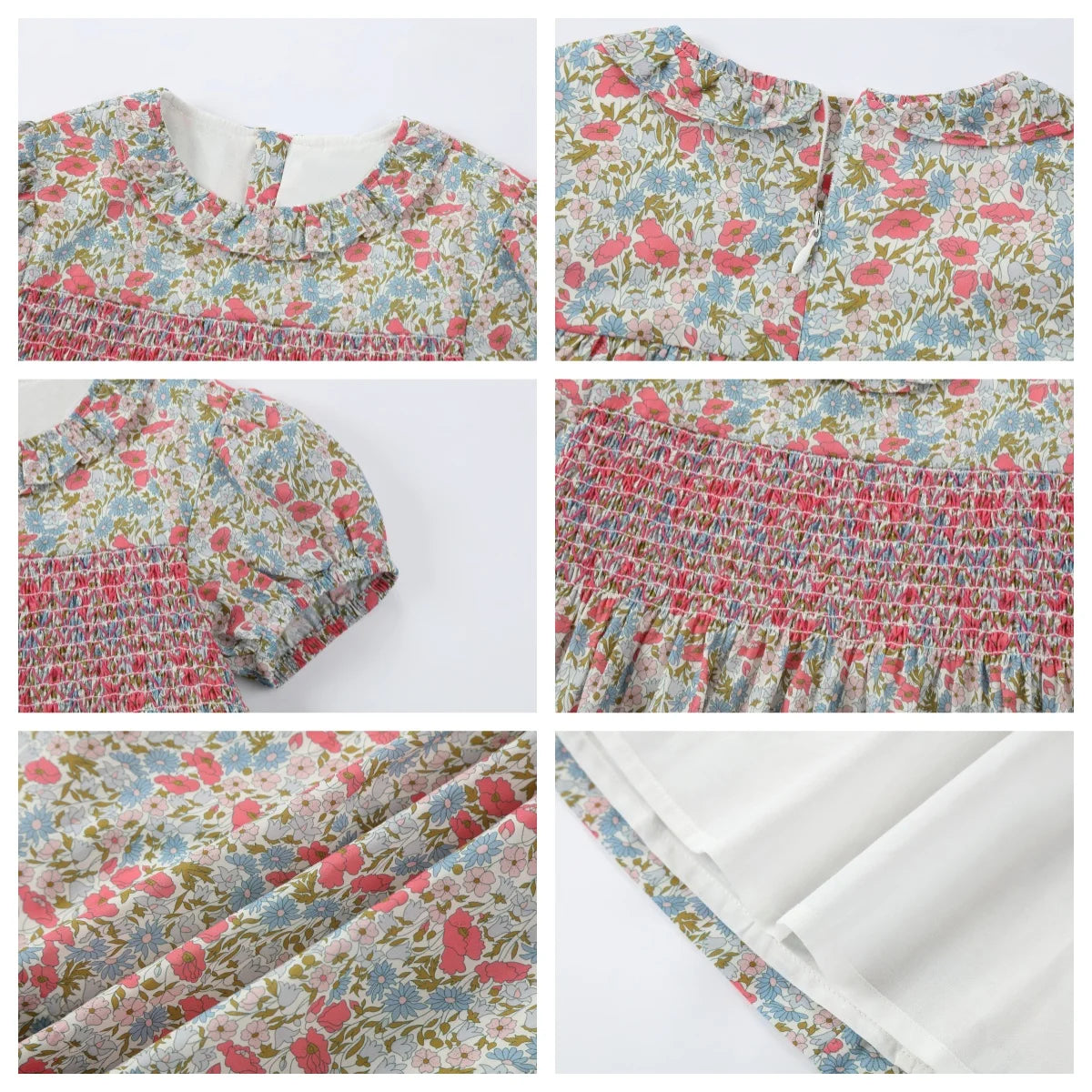 Chelsea Bloom Collection – Floral Smocked Baby Girl Overalls Set with Embroidery, Family Matching Outfit