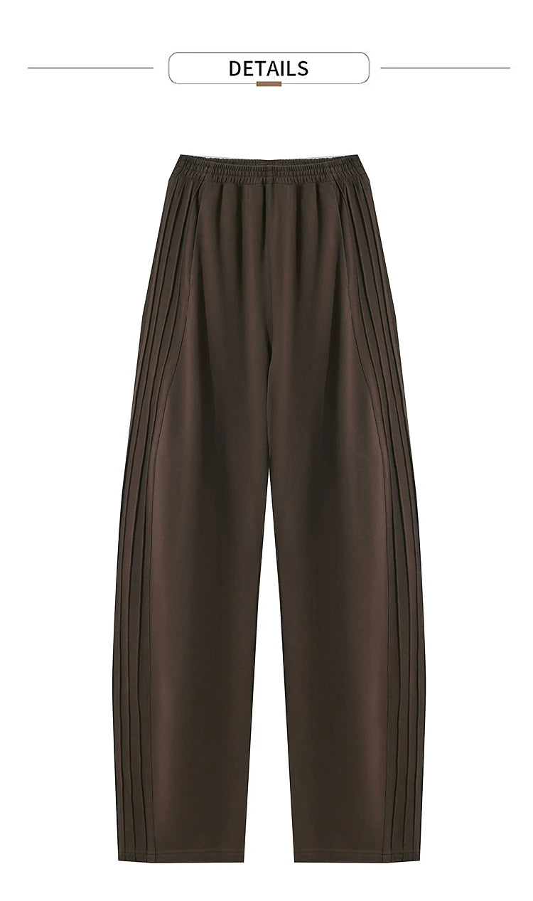 Minimalist Cotton Knit Wide Leg Pants – Loose Casual Trousers for Women