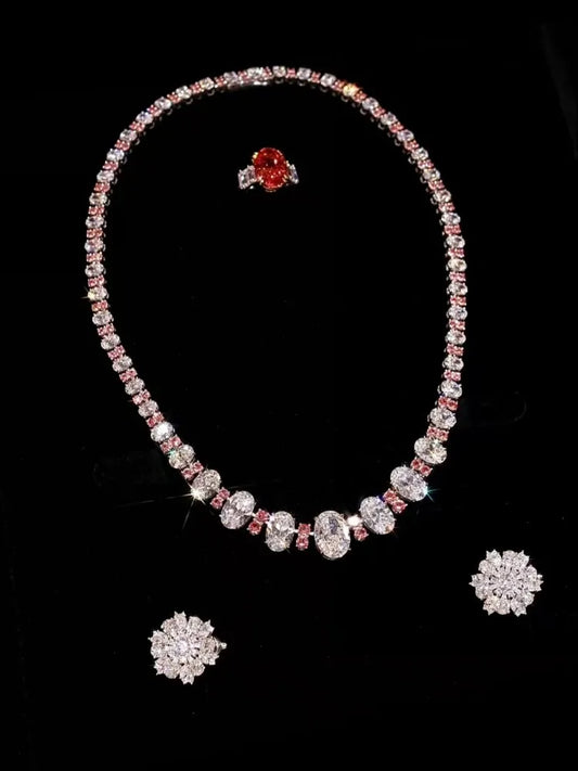 Luxury 925 Sterling Silver Oval Necklace Elegant New Style for Women | Wedding & Party Jewelry Gift - HER SHOP