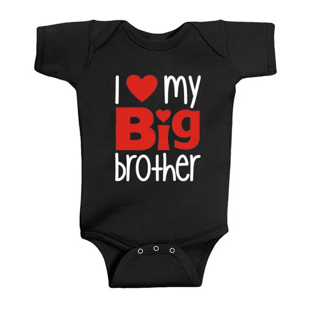 1PC Matching T Shirts Sibling Sisters Brother T-shirt I Love My Big Sister Family Clothing Kids Boys Clothes Baby Bodysuits