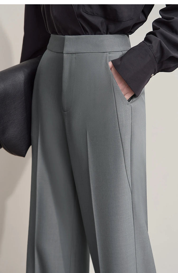 Minimalist Women’s High-Waist Pants – Elegant Office Lady Loose Trousers 2025 Autumn Collection