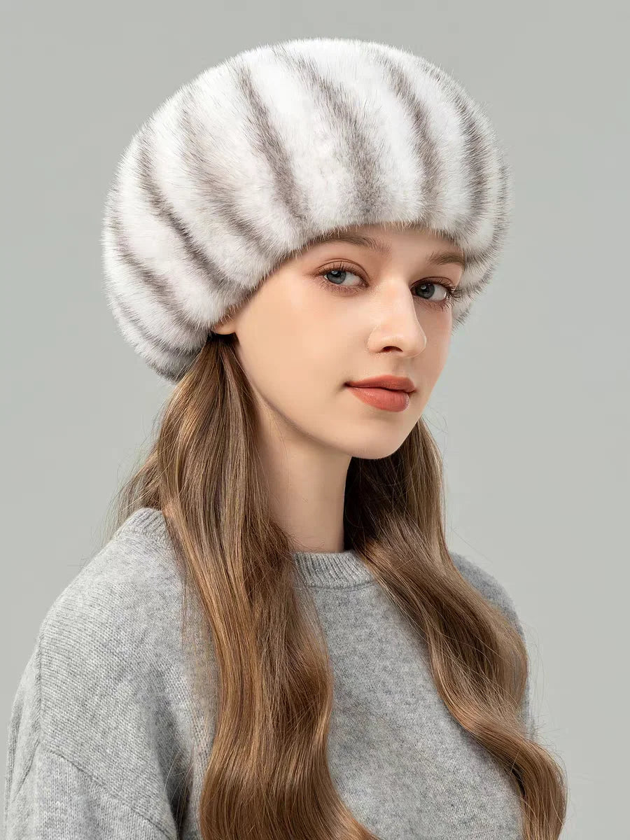 Women's New Mink Fur Hats Warm Winter Fashion Ladies Russian Hats Real Mink Fur Cap Hats Cool Beanie