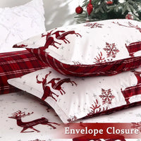 Merry Christmas Duvet Cover Set – Red Bedding with Elk and Snowflake Design, Perfect for Holiday Bedroom Décor and New Year Gifts