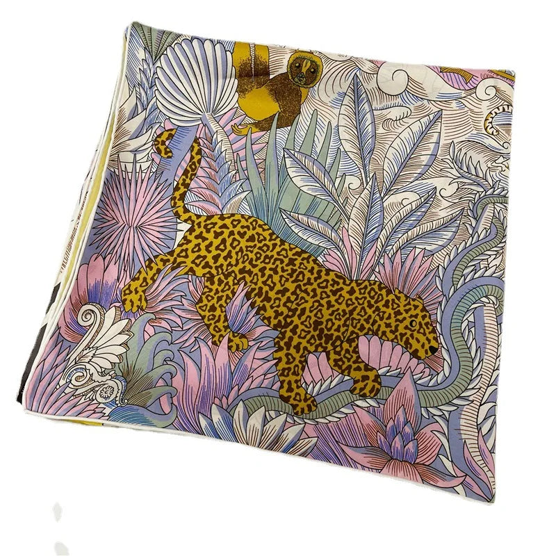 Designer Mulberry Silk Scarf 140CM Luxury Designer Large Shawls Poncho Hand-Rolled Edges Stole 135CM 135CM