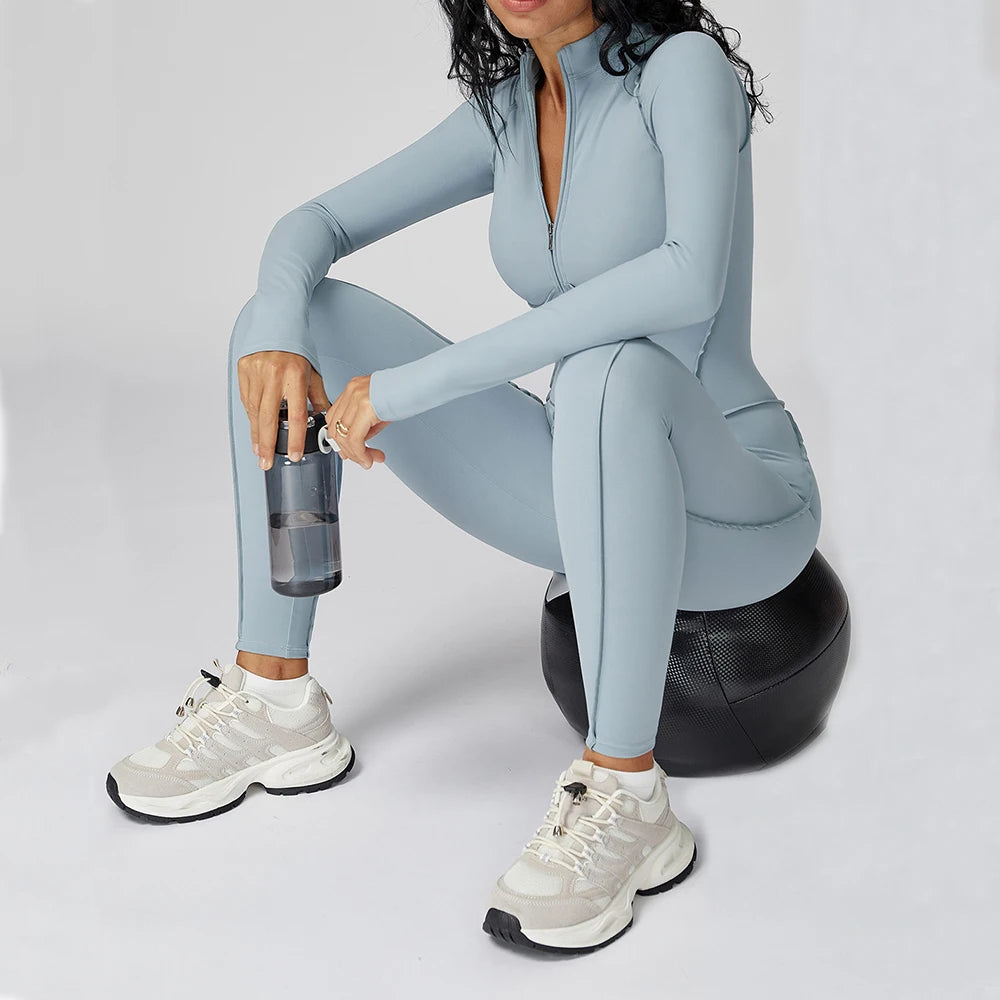 Women Fitness Sport Bodysuit High Elasticity Yoga Jumpsuit Outdoors Gym Tracksuits Female Workout Running Sports Sexy Jumpsuit - HER SHOP