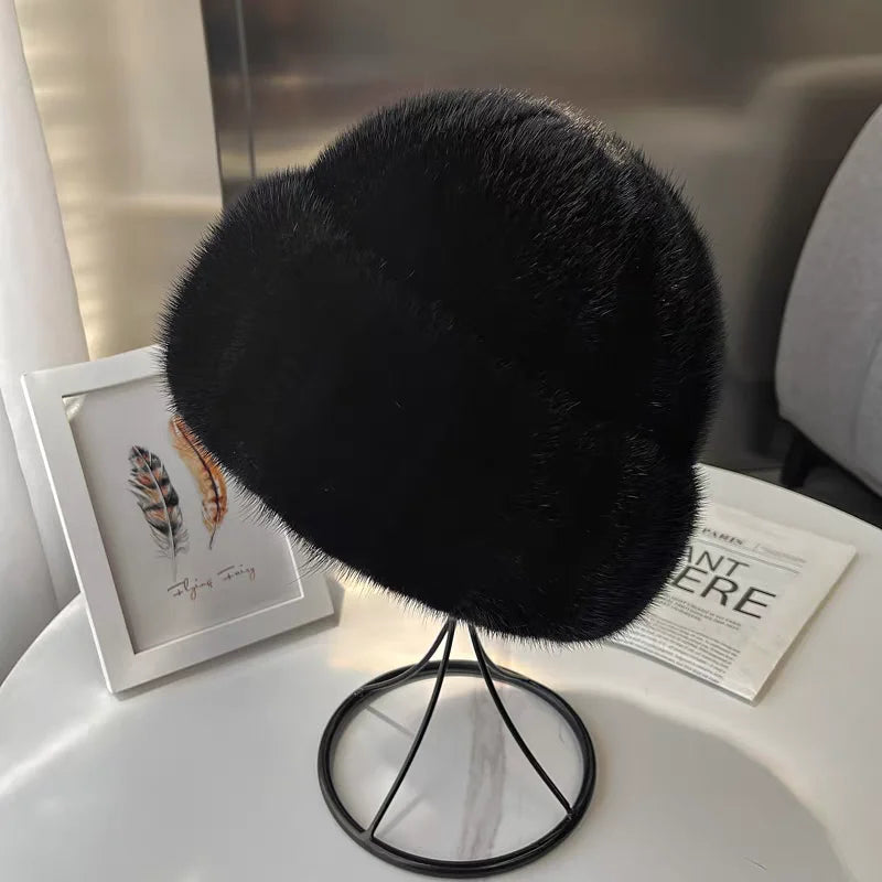 New Arrival Luxury Women’s Genuine Mink Fur Hat – Natural Real Fur Winter Cap