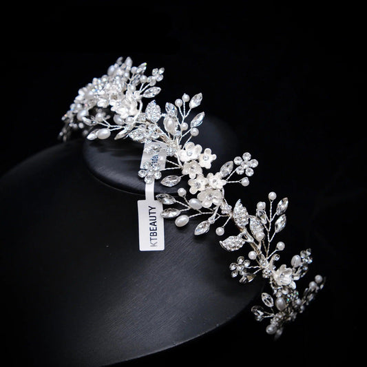 Handmade Crystal Tiara - Elegant Bridal Headpiece for Wedding Accessory and Women's Fashion Gift - HER SHOP