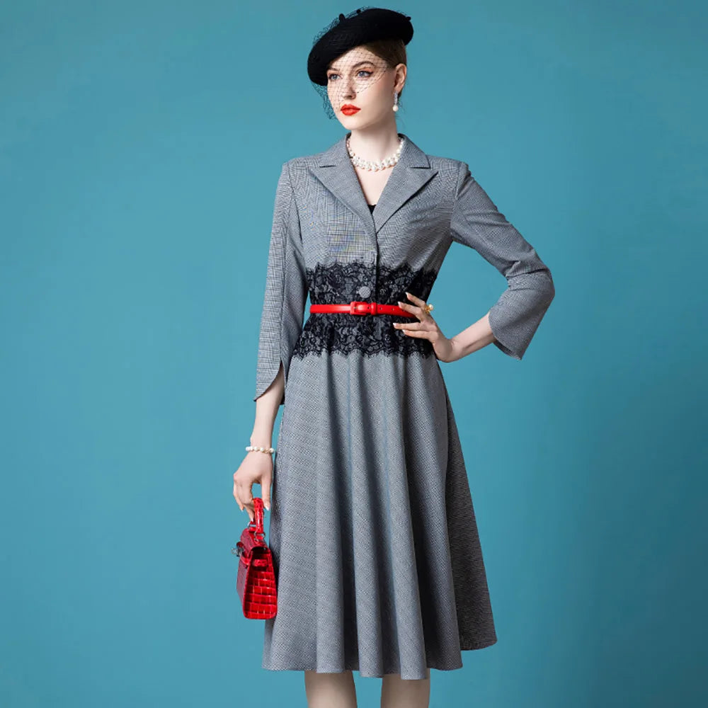 Autumn/Winter French Dress: High-End Light Luxury for Women's Professional Elegance