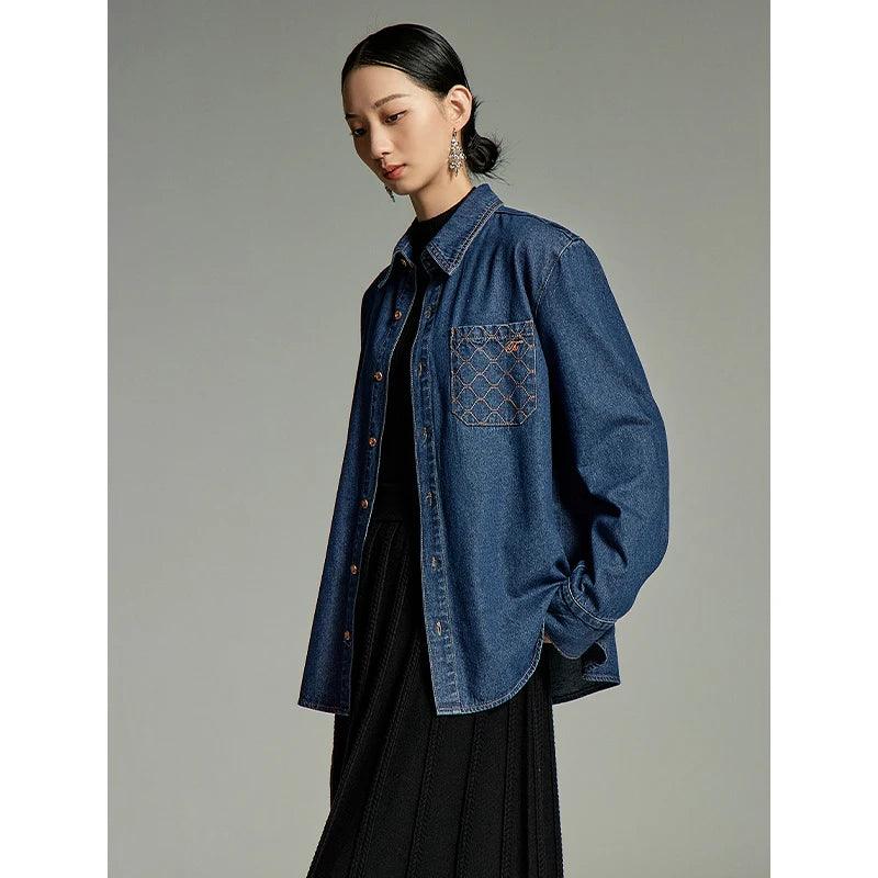 Classic Women€™s Denim Shirt – Winter 2024