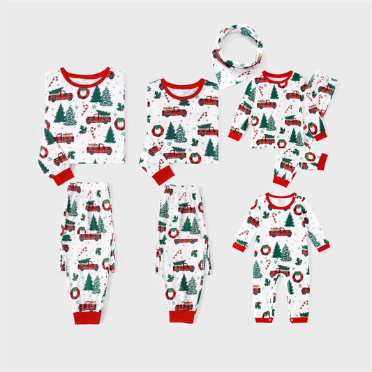 Casual Winter Cotton Family Matching Christmas Pajamas – Parent-Child Sleepwear & Couple Loungewear Sets - HER SHOP