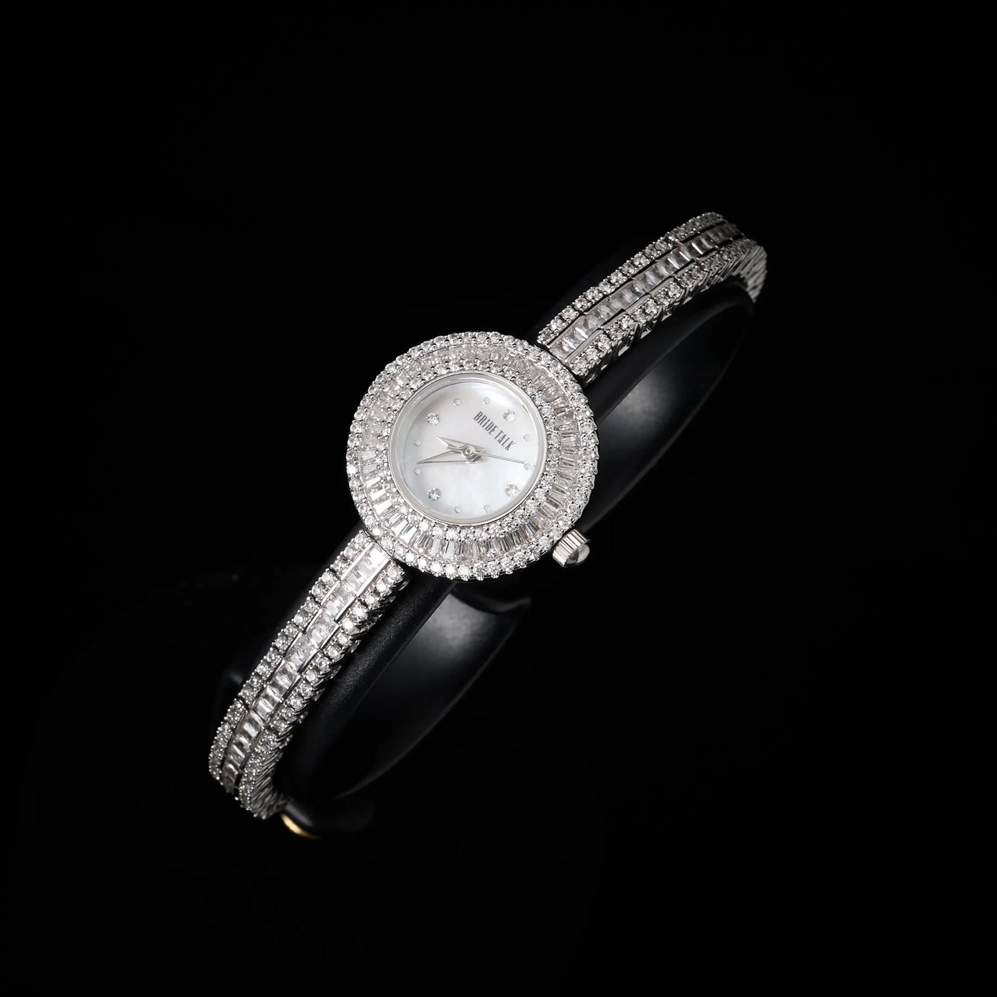 Luxury Women's Cubic Zirconia Bracelet Watch | Elegant Full CZ Crystal Timepiece for Weddings & Parties - HER SHOP