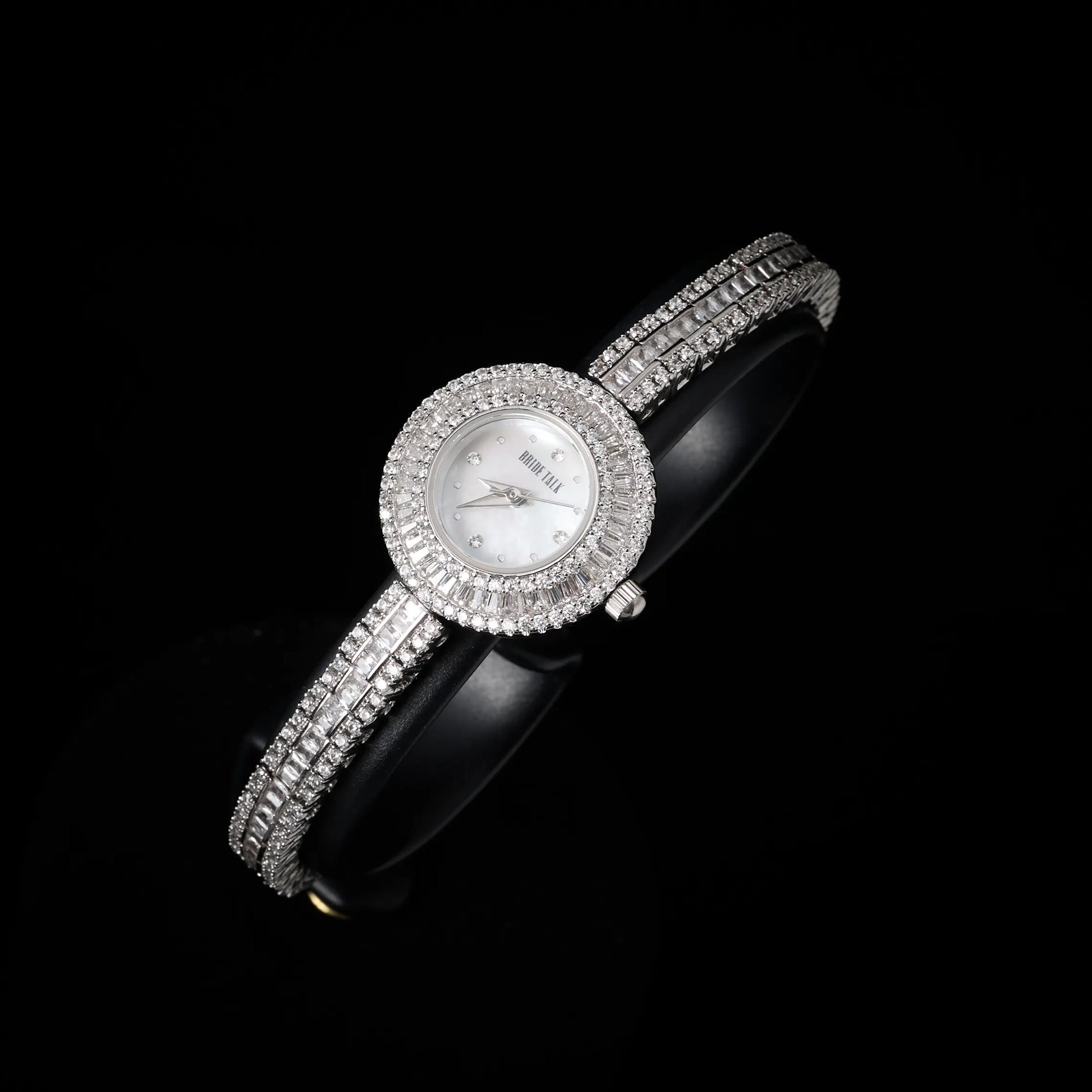 Luxury Women's Cubic Zirconia Bracelet Watch | Elegant Full CZ Crystal Timepiece for Weddings & Parties - HER SHOP