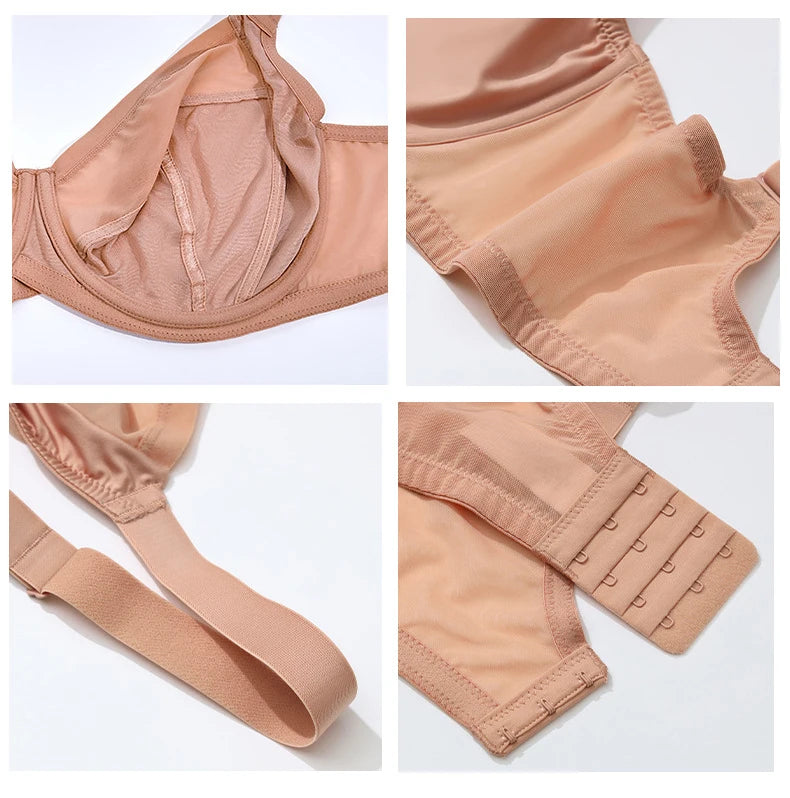 Womens Plus Size Minimizer Bra Full Coverage Non Padded Underwire Female Breathable Plus Size Lingerie 34 36 38 40 42 DD E F G H