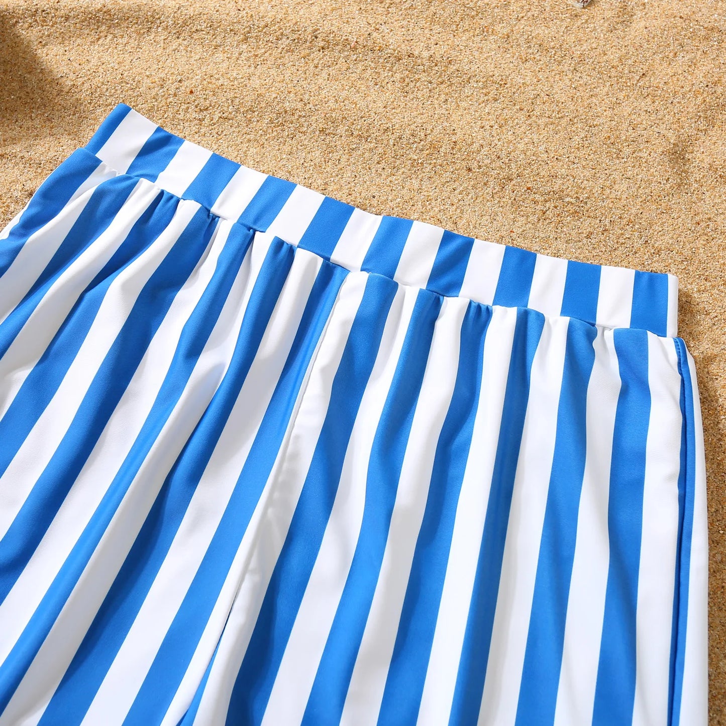 Family Swimsuit Mother Daughter Swimwear Father Son Swim Shorts 2023 Summer Striped Mom And Daughter Bikini Suit Matching Outfit