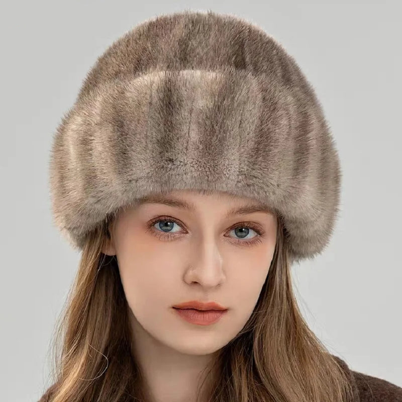 New Arrival Luxury Women’s Genuine Mink Fur Hat – Natural Real Fur Winter Cap - HER SHOP