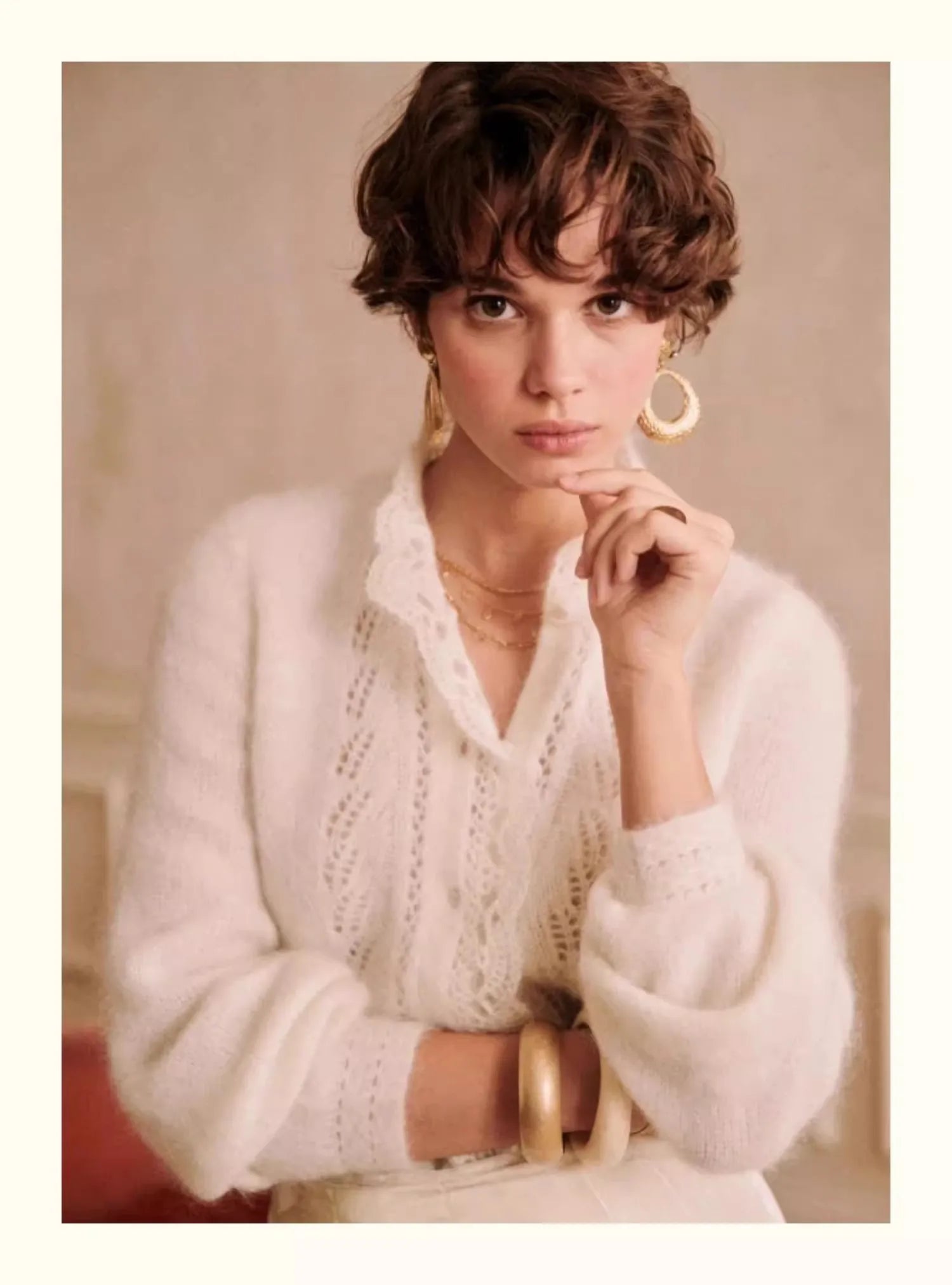 French Design Chic Knitted Cardigan Women'S Spring And Autumn Retro V-Neck Soft Glutinous Long Sleeved Sweater - HER SHOP