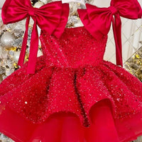 Baby Girl Princess Tutu Dress – Sequins, Tulle, and Bow Design for Infants and Toddlers, Perfect for Parties, Pageants, Birthdays, Weddings, and Christmas (Ages 1-12)