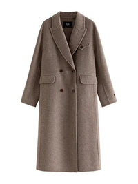 Winter Melody Double-Sided Wool Long Coat for Women – Commuter Style, Premium 100% Wool, Solid Color Design