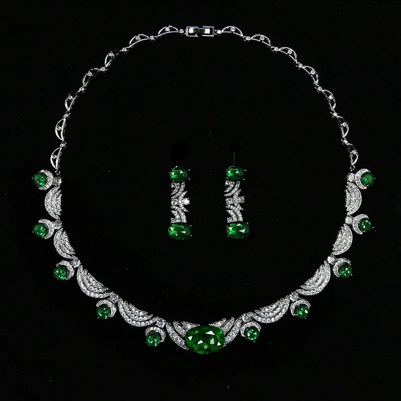 Beautiful Full Micro Cubic Zirconia Pave Dubai Bridal Jewelry Set for Women Wedding & Party Dress Accessories (Model N-1558) - HER SHOP