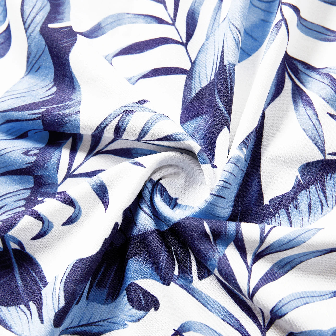 PatPat Family Matching Outfits Naia Blue Floral Tee Button Ruffle Hem Strap Dress