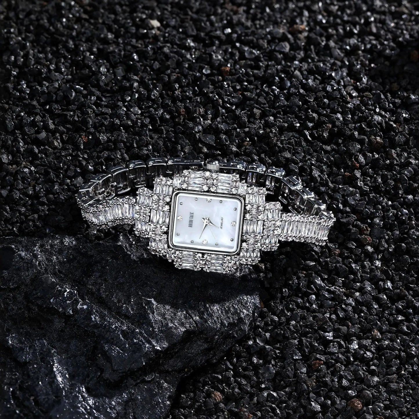 17cm Women's Luxury Watch | Full Crystal AAA Cubic Zirconia Bracelet Watch | Waterproof Japan Movement | Elegant Wedding & Party Jewelry - HER SHOP