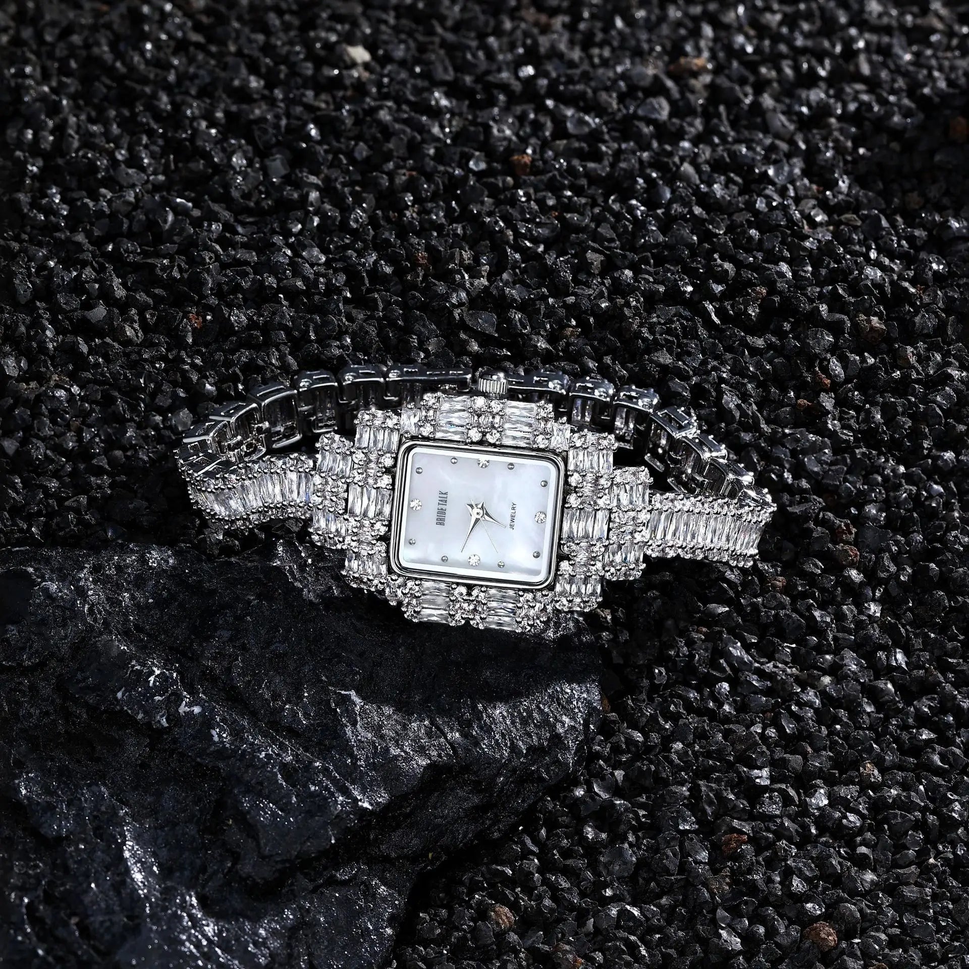 17cm Women's Luxury Watch | Full Crystal AAA Cubic Zirconia Bracelet Watch | Waterproof Japan Movement | Elegant Wedding & Party Jewelry - HER SHOP