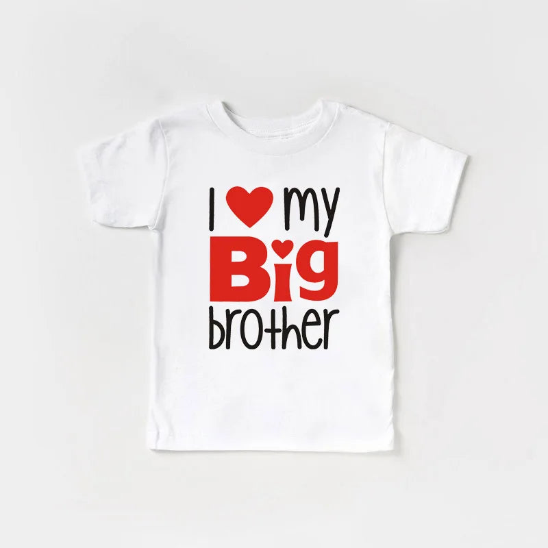 1PC Matching T Shirts Sibling Sisters Brother T-shirt I Love My Big Sister Family Clothing Kids Boys Clothes Baby Bodysuits