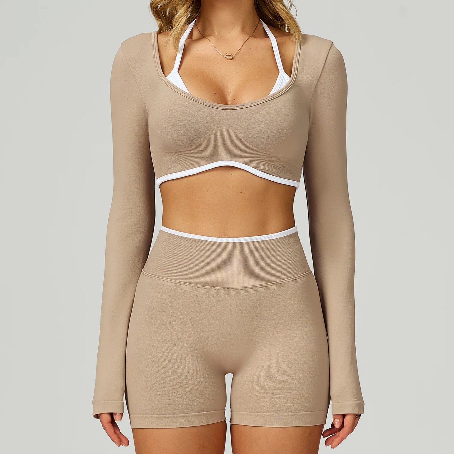Seamless Yoga Set 2PCS Gym Workout Clothes Women Tracksuit Push Up Bra High Waist Leggings Fitness Top Sportswear Sports Suits