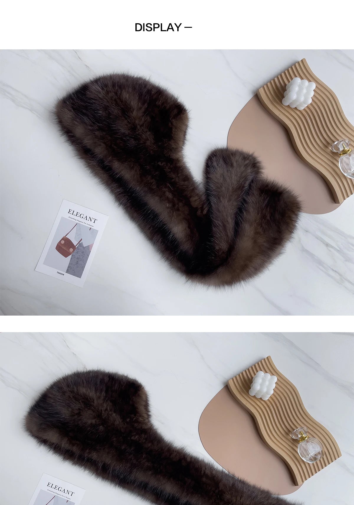 2025 Lady Real Sable Fur Hat Scarf Winter Warm Fluffy 100% Natural Sable Fur Hat Scarves Women Knitted Genuine Fur Cap Shawl