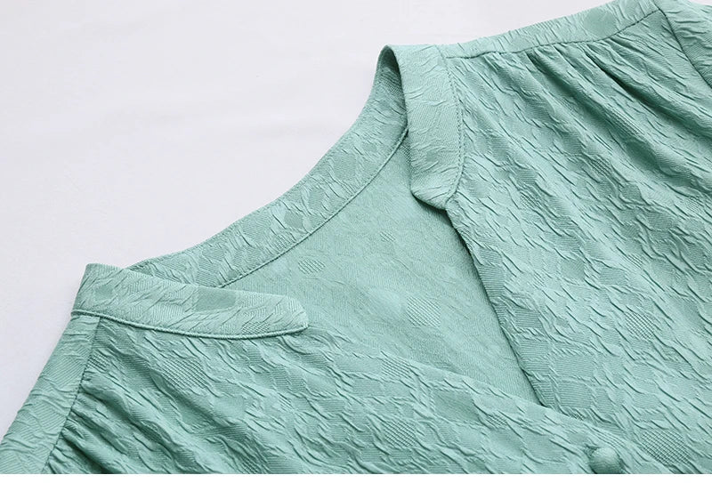 19 Momme Real Silk Elegant Fashion Dresses For Women 2026 Summer V-neck Short Sleeve Drawstring Office Lady Long Dress A-line