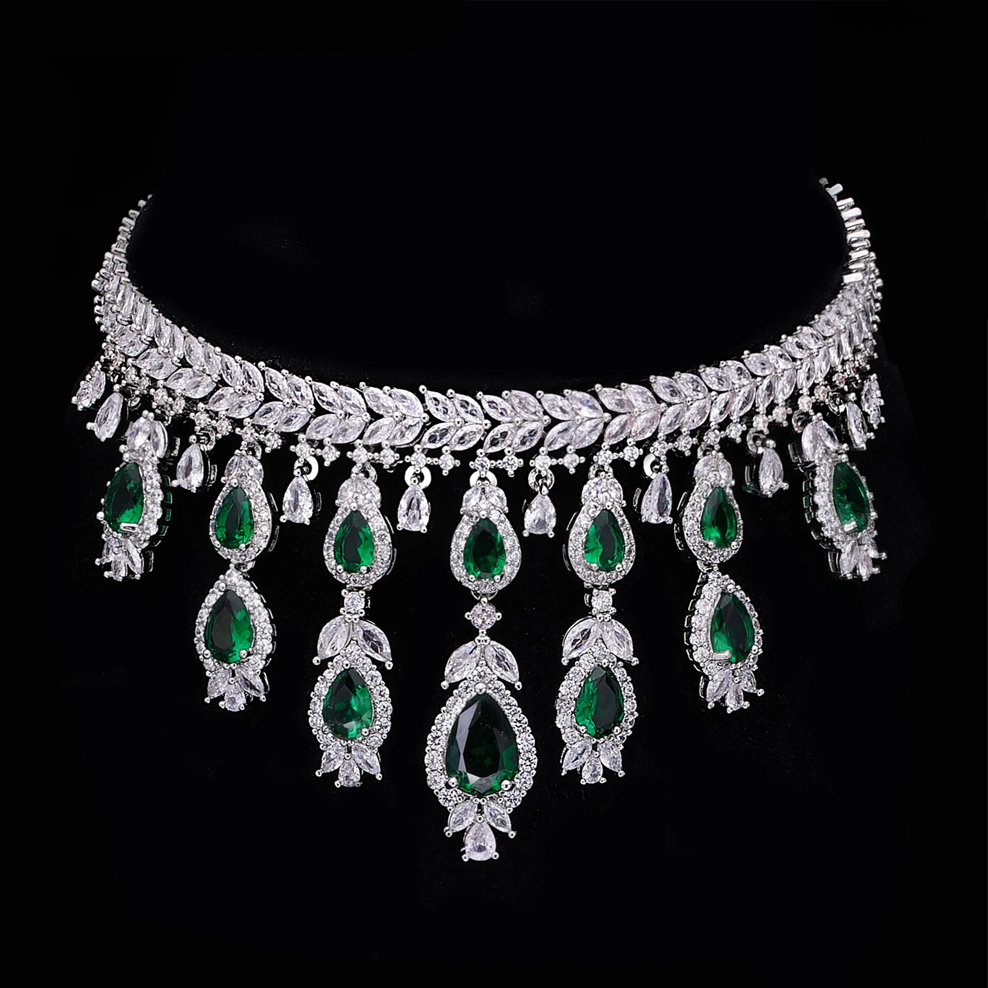 Luxury 4-Piece Bridal Wedding Jewelry Set | 3A Zircon Crystal Necklace Set | Dubai-Inspired Hot Selling Jewelry