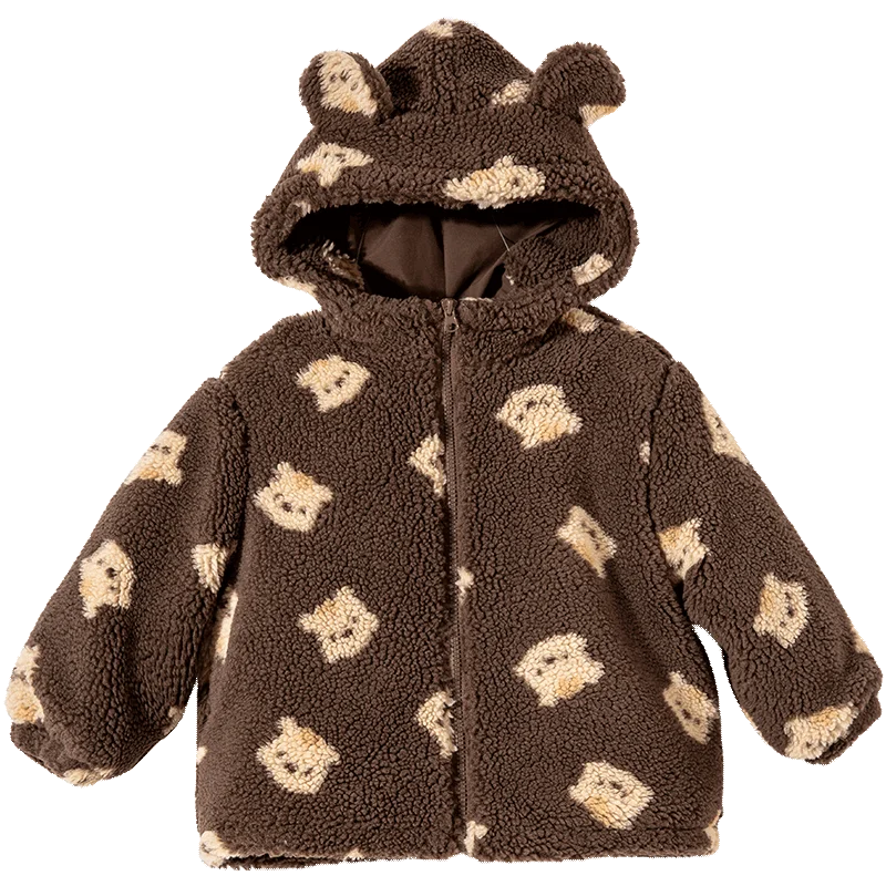 Kids Polar Fleece Bear Ear Hoodie – Winter Warm Zipper Jacket