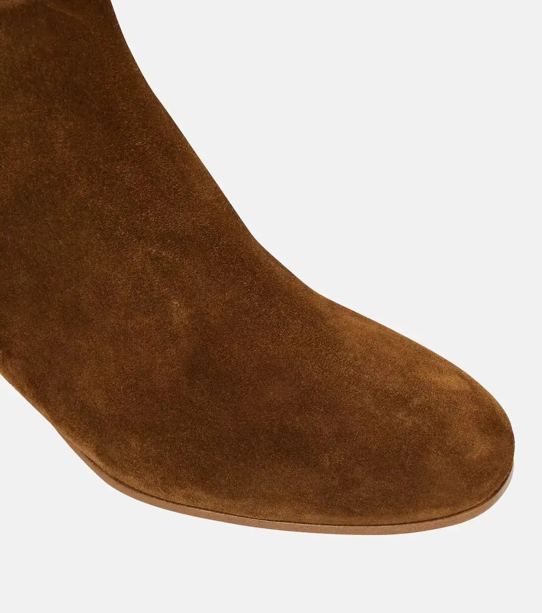 Plus Size Cow Suede Over-the-Knee High Heel Boots for Women – Retro Winter Long Boots with Zipper and Round Toe (Sizes 33–46)