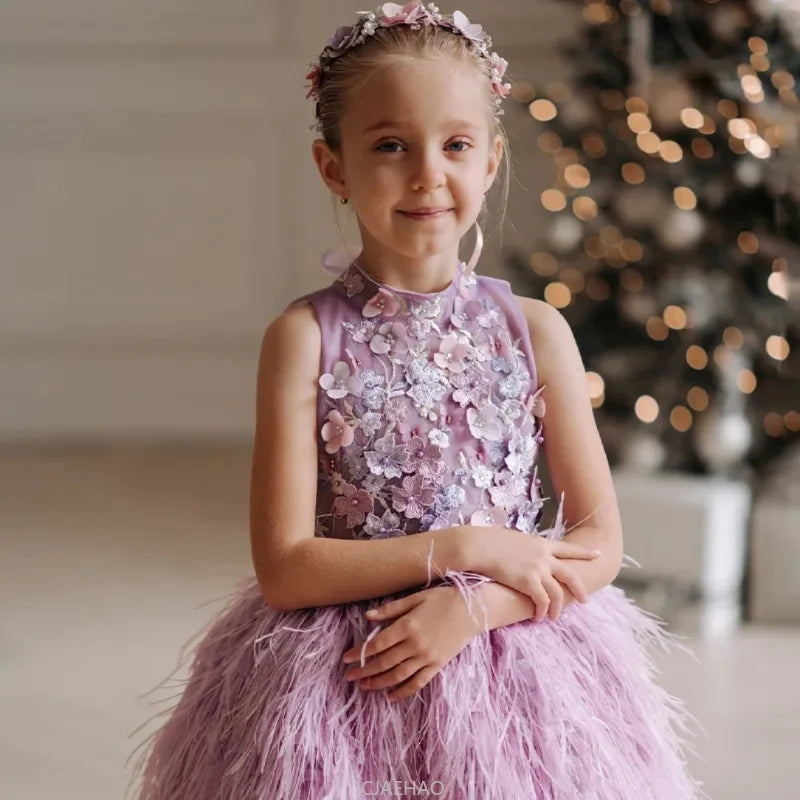 Party Dress European Kids Costume – Sweet Sleeveless Birthday Tulle Princess Gown