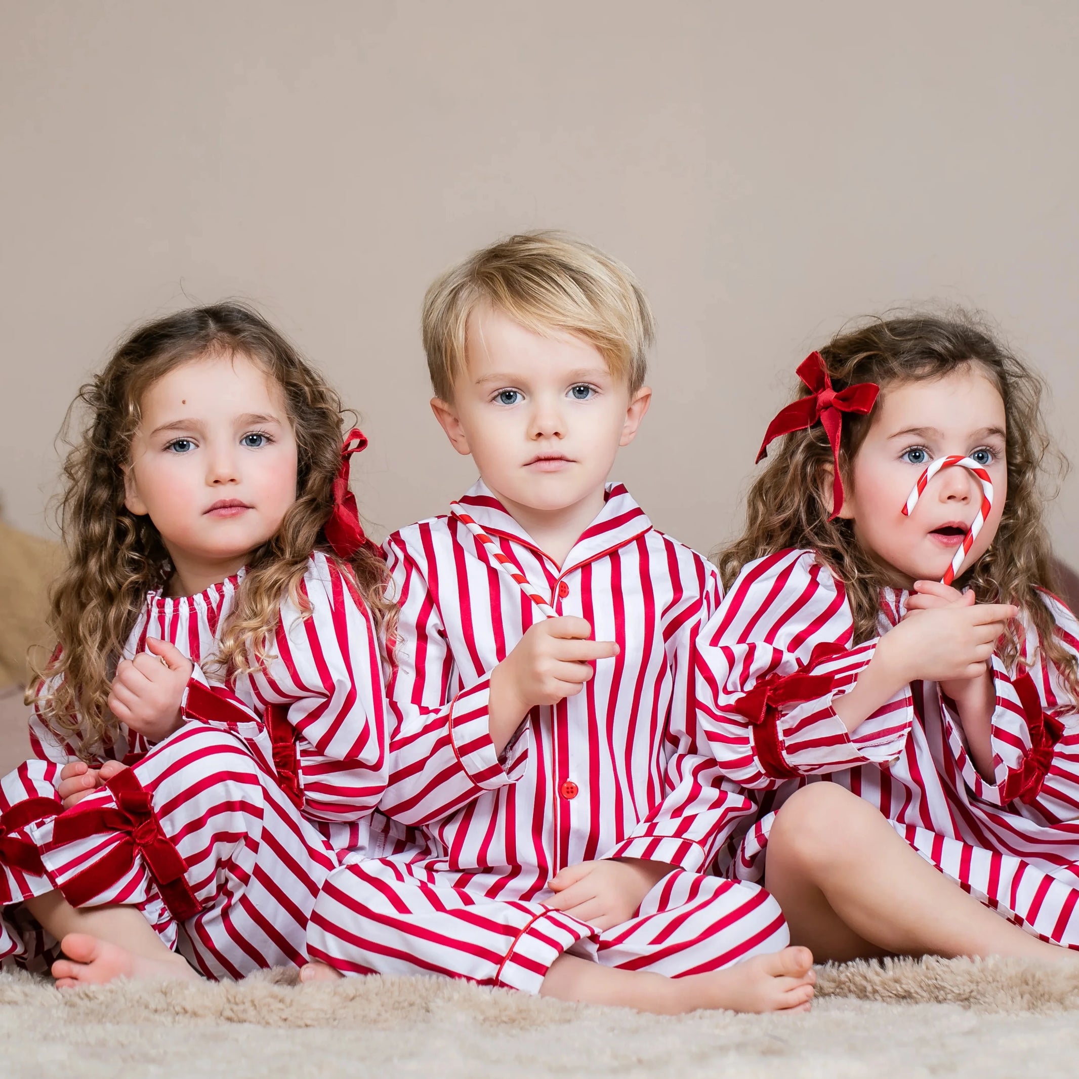Kids Christmas Pajama & Outfit Sets for Girls and Boys – Red Stripe Holiday Sleepwear (1–14T) - HER SHOP