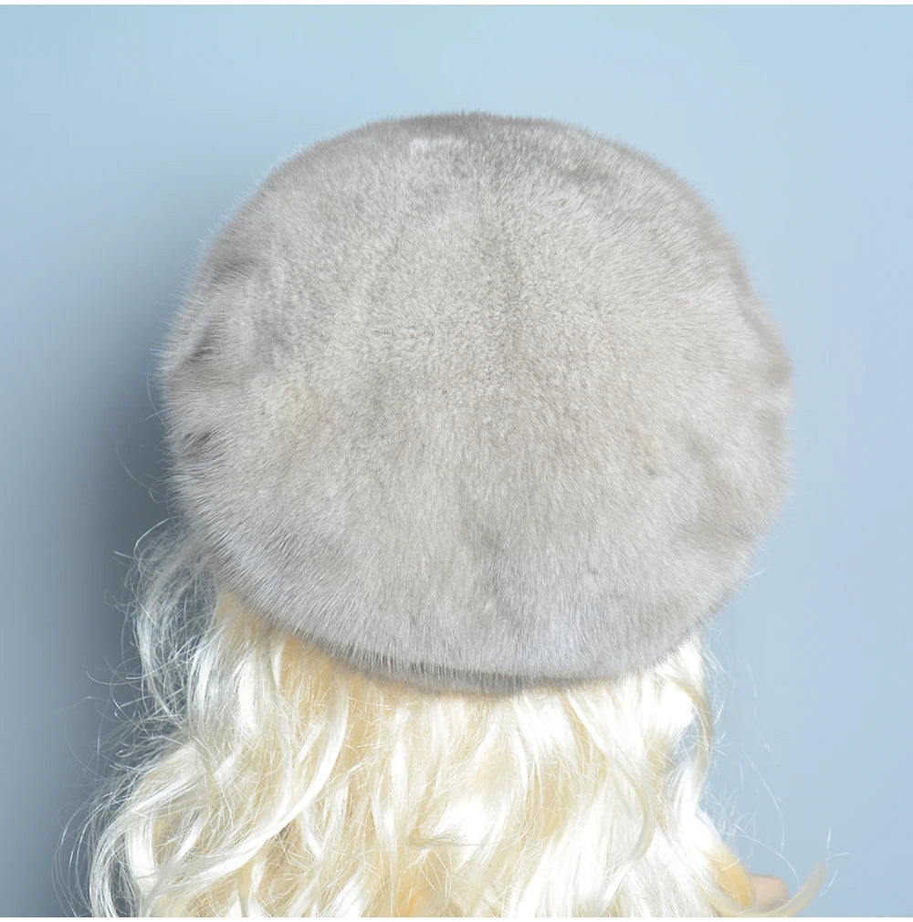 2025 Fashion Mink Fur Cap For Women Real Natural Whole Fur Hat Top Accessories Warm Ln Russian Winter Fur Hats For Lady