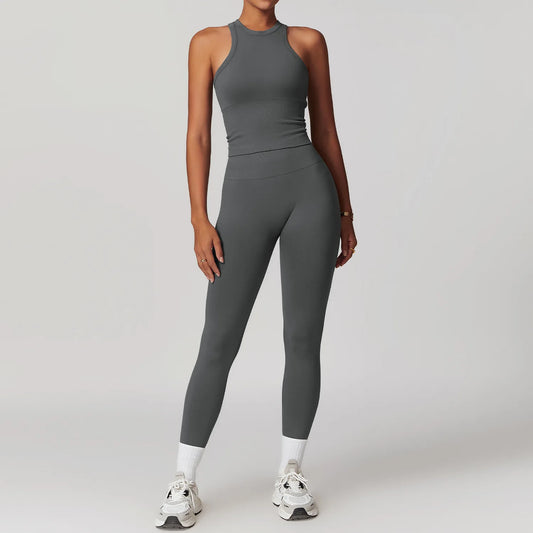 Seamless Gym Set Workout Clothes 2/3PCS Yoga Set Women's Sportswear Fitness Leggings Sports Bra Athletic Long Sleeve Yoga Suit - HER SHOP