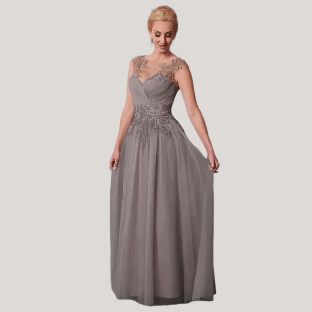 Simple Gray Chiffon A-Line Mother of Bride Dress