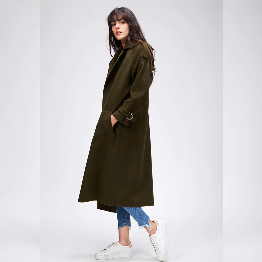 Autumn Winter New Women's Casual Wool Blend Trench Coat