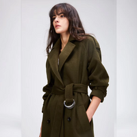 Autumn Winter New Women's Casual Wool Blend Trench Coat