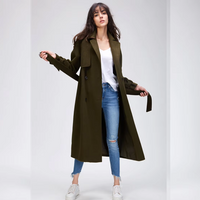 Autumn Winter New Women's Casual Wool Blend Trench Coat